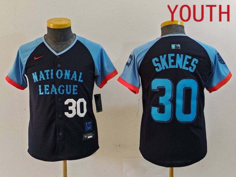 Youth Pittsburgh Pirates #30 Skenes Blue All star 2024 Nike MLB Jersey style 3->youth mlb jersey->Youth Jersey